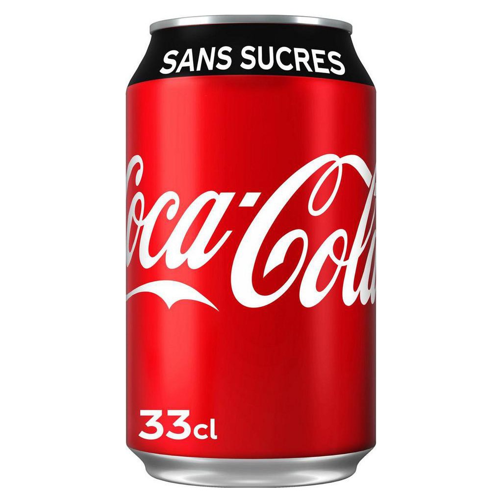 Coca-Cola Zero Sans Sucres – 33 cl — Pack de 24 canettes de 33 cl